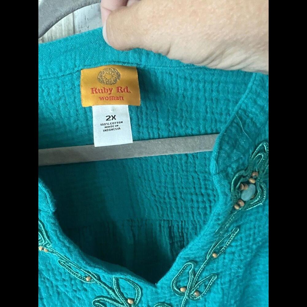Ruby Rd. 2X Embroidered Boho Tunic‎ Top - Picture 3 of 8